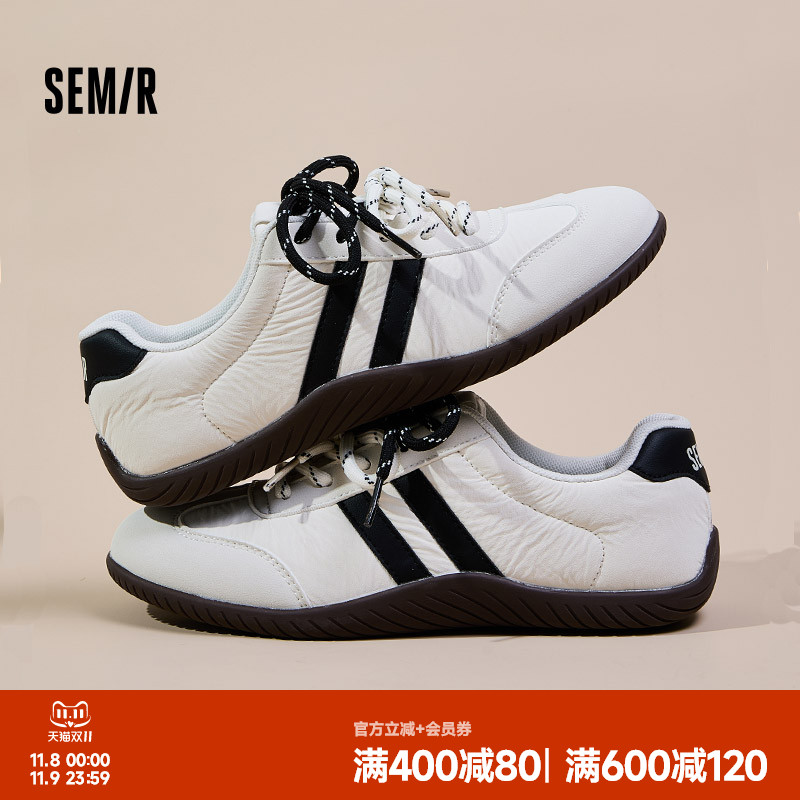 Semir女鞋薄底芭蕾德训小白鞋