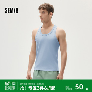 薄款 夏季 10A抑菌防螨舒适透气内搭外穿 背心纯棉工字无袖 森马男士