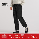 裤 磨毛工装 时尚 简约宽松束脚裤 森马休闲裤 子弹力松紧腰长裤 男冬季