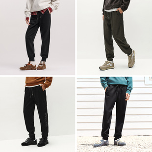 森马休闲长裤卫衣集合秋冬季男女同款灯芯绒百搭直筒束脚长裤-TK