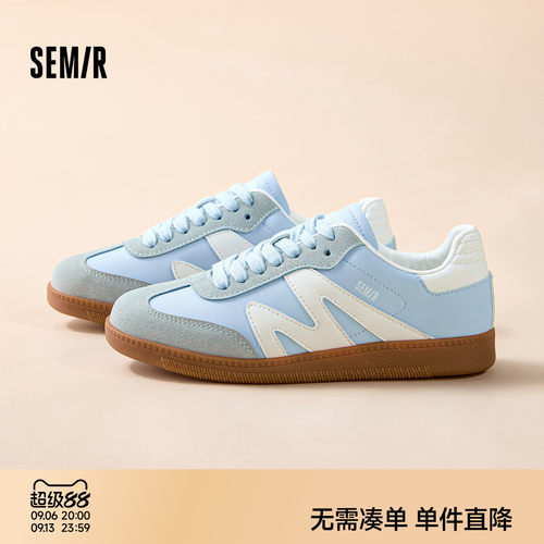 Semir女德训鞋蓝色透气复古百搭