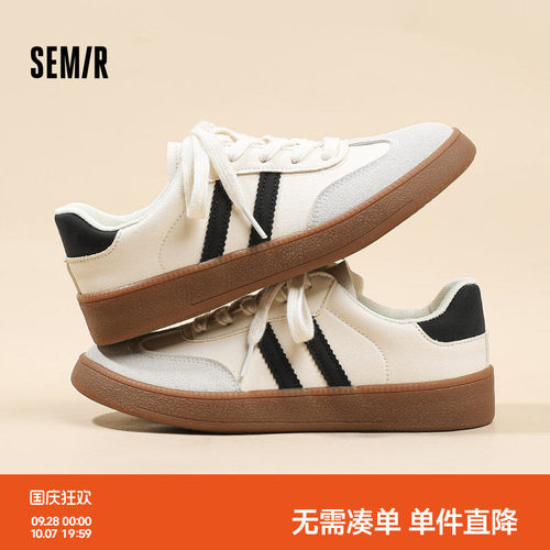 Semir女鞋新款红色百搭德训鞋