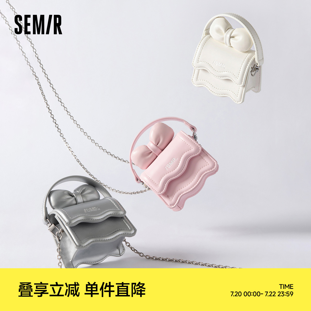 森马包包女小方包miu系蝴蝶结