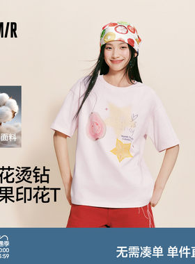 森马水果纯棉中长款短袖T恤女