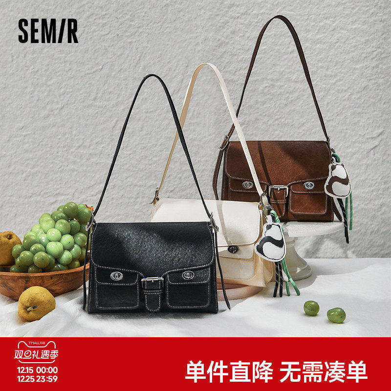 森马包包女医生包复古工装单肩斜挎包大容量腋下包2025新款手提包