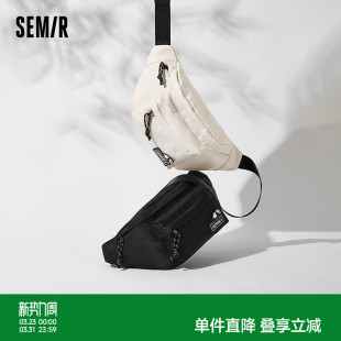 森马斜挎包男外出便携包熊猫户外运动腰包潮流情侣背包质感痛包潮