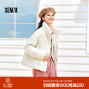 森馬羽絨服女薄款 千鳥格寬松2024新款 防水防風立領冬裝 商場同款