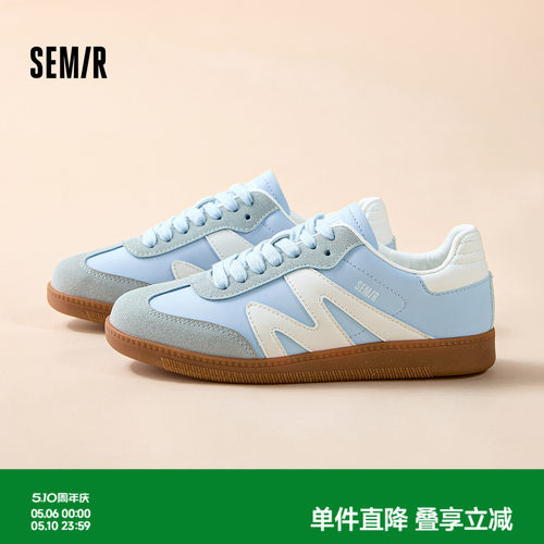 Semir女德训鞋蓝色透气复古百搭