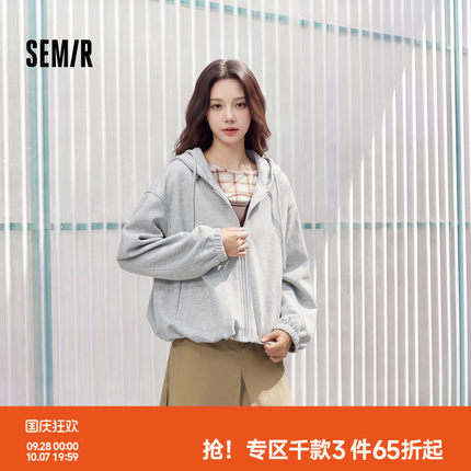 森马外套女秋连帽宽松花苞衣服2026新款小个子时尚休闲运动风夹克