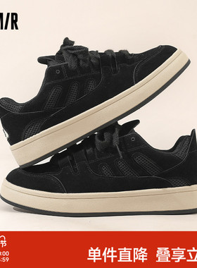 Semir男鞋黑色板鞋男款2025秋冬新款厚底男士休闲透气百搭运动鞋