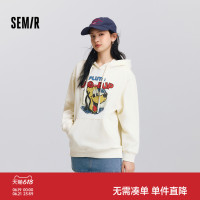 森马迪士尼合作系列卫衣女春中长款连帽宽松印花绣花炸街重磅上衣