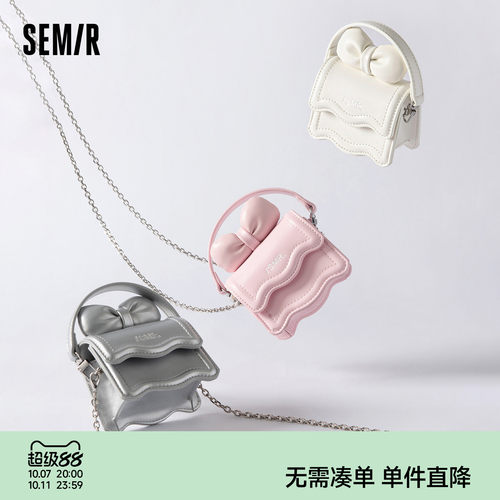森马包包女小方包miu系蝴蝶结