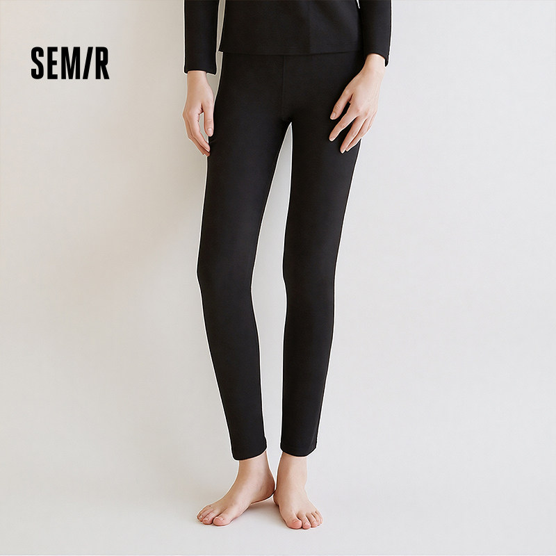 森马内衣女春季纯色磨毛打底裤时尚百搭弹力裤腰柔软细腻内搭下装