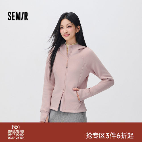 森马插肩袖分割紧身加绒外套女