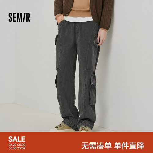 森马做旧复古工装裤纯棉休闲裤男