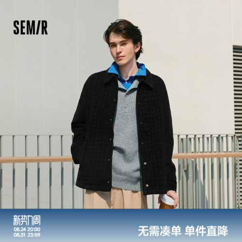 森马复古牛仔外套潮教练服夹克男