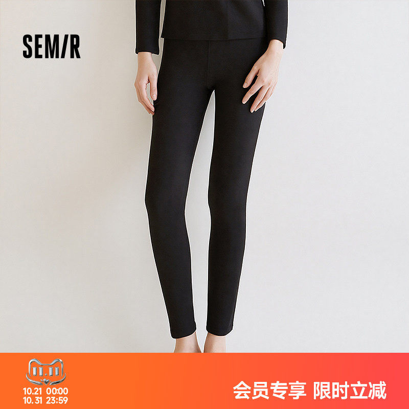 森马内衣女春季纯色磨毛打底裤时尚百搭弹力裤腰柔软细腻内搭下装