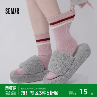 森马女士袜子秋冬女生个性 ins潮袜条纹长筒袜百搭学生棉袜中筒袜