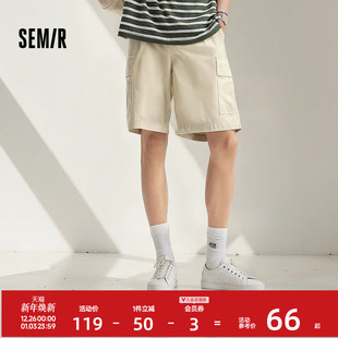 短裤 复古直筒五分裤 男夏薄款 美式 外穿2025大口袋休闲中裤 森马工装