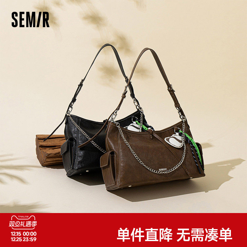 森马包包女托特包多口袋工装手提包大容量斜挎包2025新款医生包