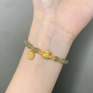 福袋手链女仿和田玉小福牌福字新中式 中国风手串送女友闺蜜手饰