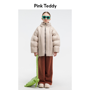 蝙蝠袖 PinkTeddy童装 保暖女童装 冬季 加厚外套 极简儿童羽绒服新款