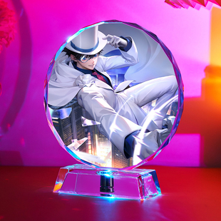 王者荣耀手办发光水晶摆件鲁班柯南刘备生日礼物马可波罗怪盗基德