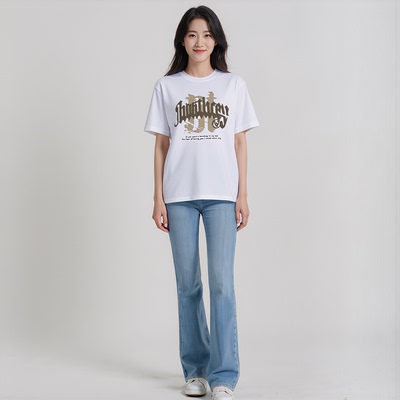 ADJN美式字母纯棉短袖T恤