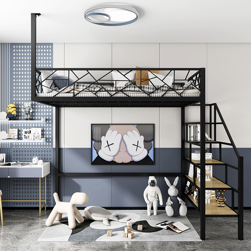 艺术风格型高架床北欧直销铁艺2