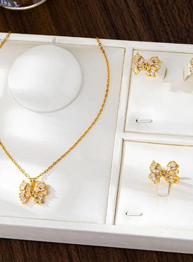 越南沙金镂空蝴蝶结饰品套装