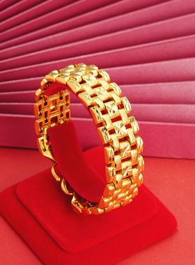 沙金坦克链百搭宽款车花手链