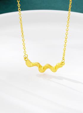 越南古法沙金锁骨链女款