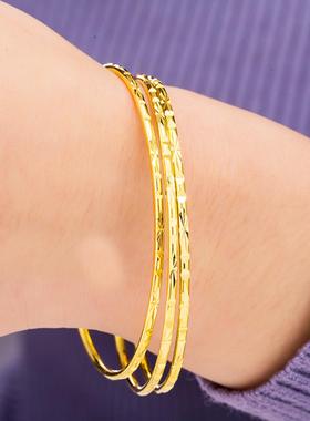 越南沙金手镯女士黄铜仿真镯