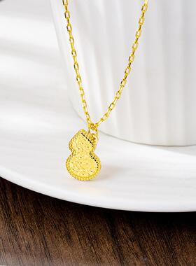 仿金碎冰爱心小金条项链女