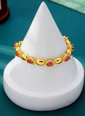 新中式镶钻鸽子蛋手串女款