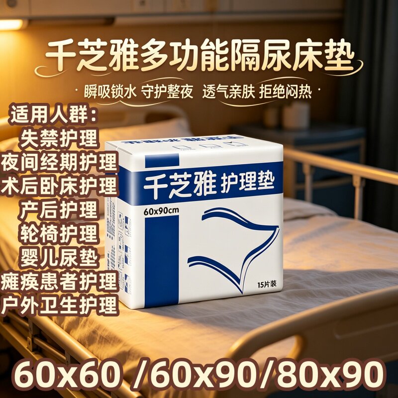 [飓能吸护理垫]千芝雅隔尿垫60x90x80老人产妇干爽防漏婴儿防漏垫