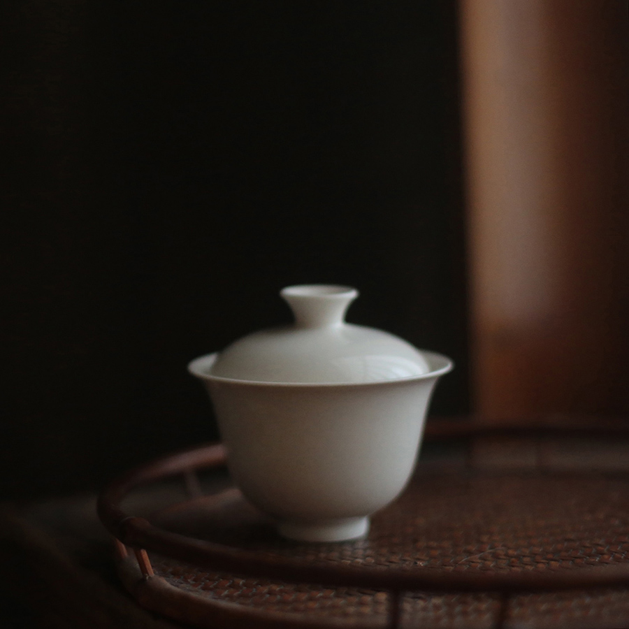 草木灰釉盖碗公道茶杯古朴耐看