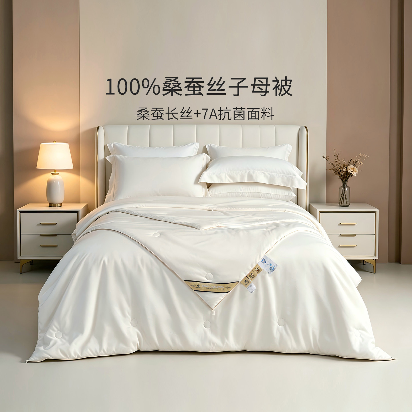 黛富妮100%桑蚕丝四季双人被图片