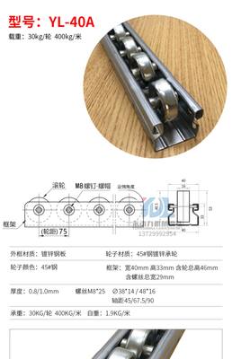 厂重型条滑轨加轴承不锈钢金属轮型轮LU型钢板镀锌福强滚轮流利库