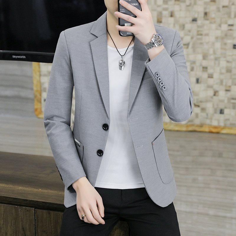 休闲西服男士韩版商务男装外套上衣2025新品加大码年小西装1111h