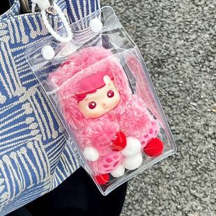 HACIPUPU小熊软糖搪胶毛绒玩偶防水外出高透明保护套娃包遛娃痛包