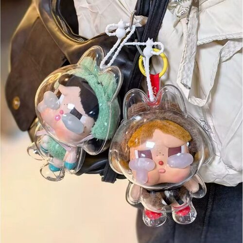 crybaby哭娃保护套保护壳泡泡玛特搪胶挂件展示盒玩偶透明防尘罩