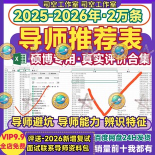 2026高校导师推荐表博士硕士真实评价专业能力辨识避坑电子版合集