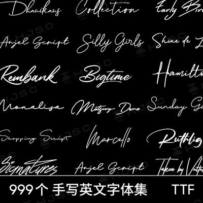 procreate/ps/pr手写英文字体高级感艺术花体签名字体包素材下载