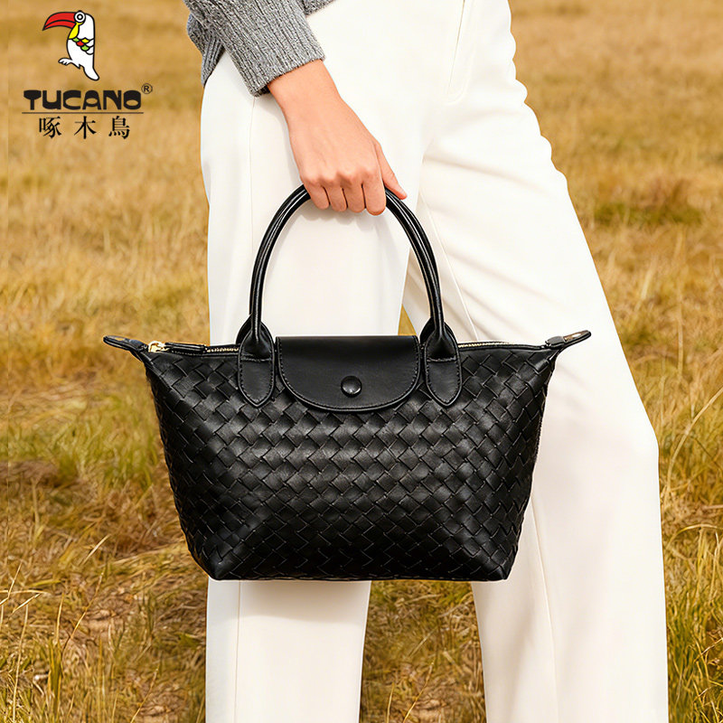 啄木鸟女包2026新款包包编织饺子包轻奢小众高级感轻便手提斜挎包,箱包皮具/热销女包/男包,编织包,淘宝优惠券,粉丝福利购,淘宝优惠卷