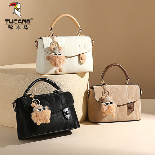 啄木鸟新中式国风印花手提包