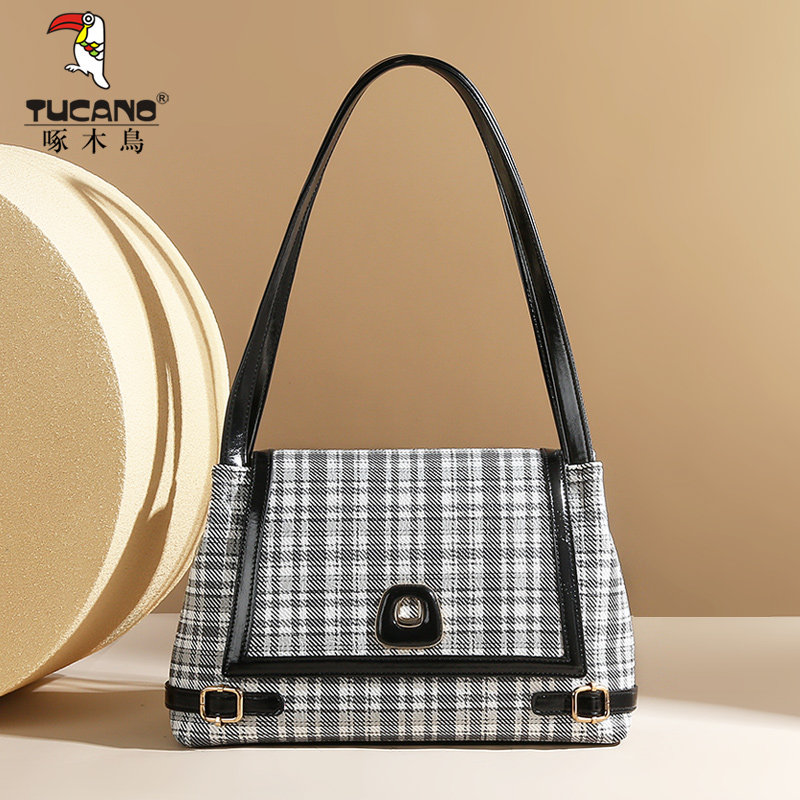 [特卖]啄木鸟包包女2025新款腋下包高级感条纹法式小众手提单肩