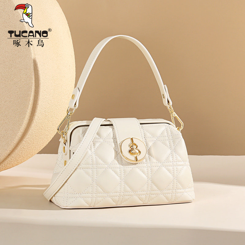 啄木鸟包包女2025新款高级感小香风手提包时尚百搭简约单肩斜挎包