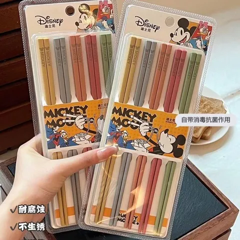 筷一正版光板卡通筷子家用厨房五彩耐用可爱合金防霉高档防滑一人