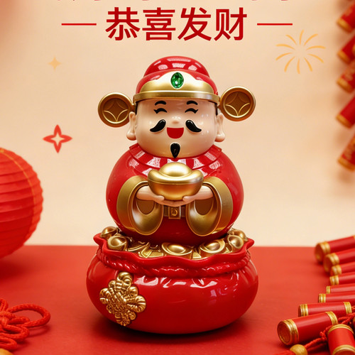财神到我家，点头平安财神爷
